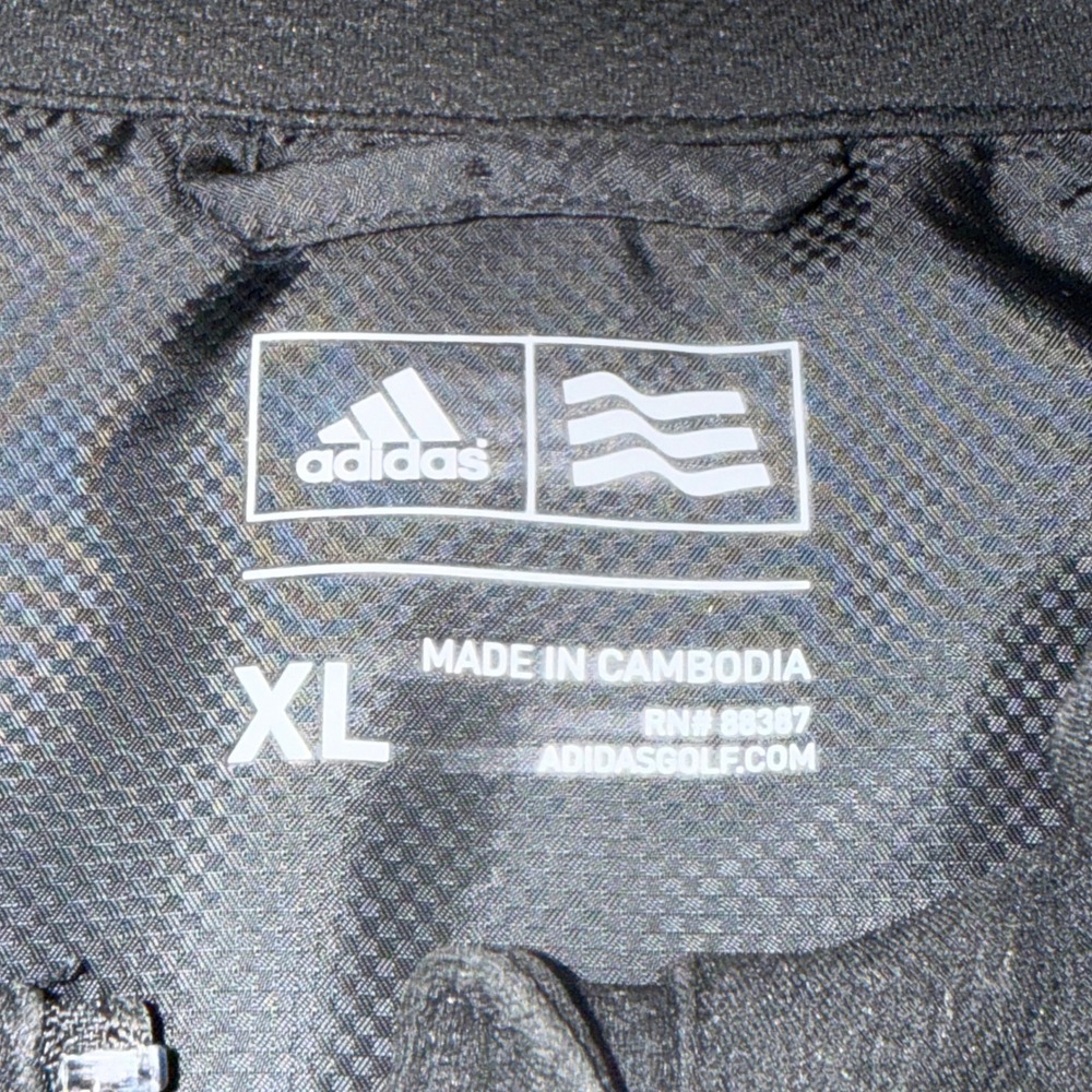 Adidas Golf Mens XL Black Stonehenge Country Club Full Zip Windbreaker Jacket - Picture 2 of 15